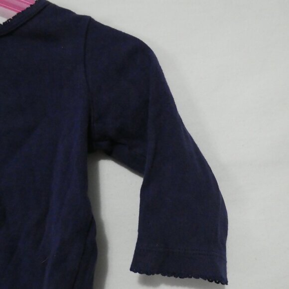 CARTER'S | 12 months | Navy Blue Shirt With Lace Trim and Pink Bow - Picture 5 of 12